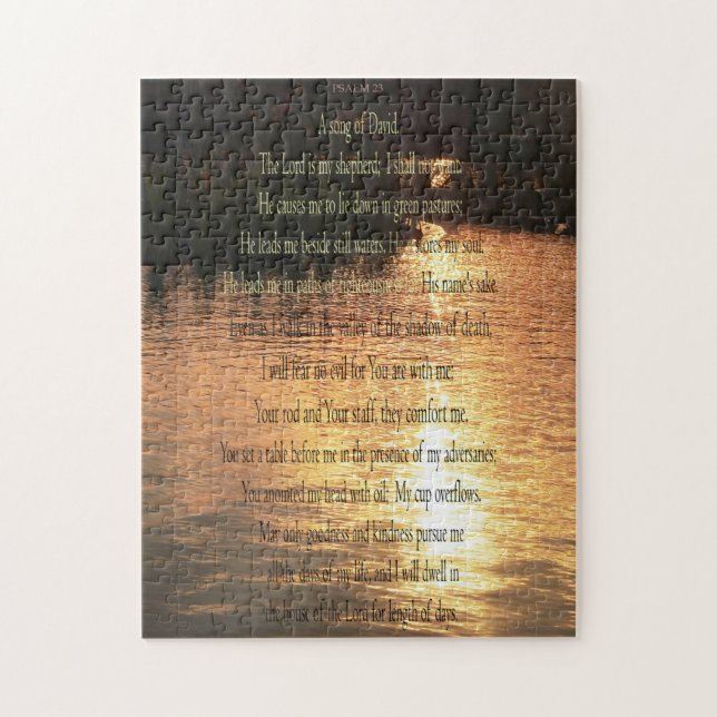 Puzzle Psaume 23, Coucher de soleil sur eaux fixes 252 pc (Vertical)
