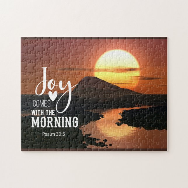 Puzzle Psaume 30:5 Joie vient avec le matin Bible Verse (Horizontal)