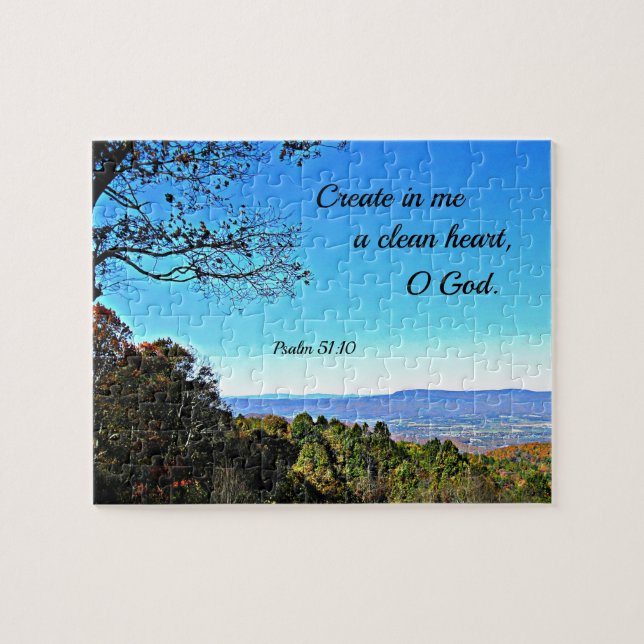 Puzzle Psaume 51:10 Créer en moi un coeur propre.. (Horizontal)