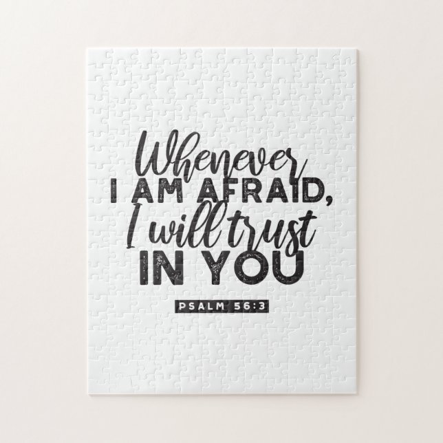 Puzzle Psaume 56:3 Bible Verse Art "Je ferai confiance en (Vertical)