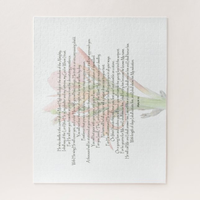Puzzle Psaume 91 Lily Flower Mon Dieu est celui en qui je (Vertical)