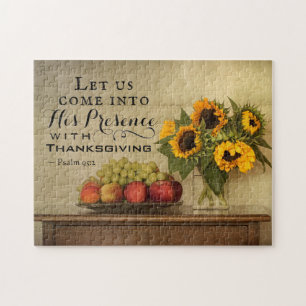 Puzzle Psaume 95:2 En sa présence avec Thanksgiving