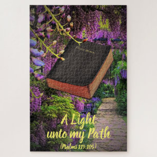 Puzzle Psaumes 119 verset de la Bible "Une lumière vers m