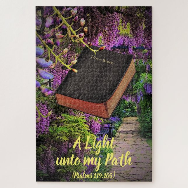 Puzzle Psaumes 119 verset de la Bible "Une lumière vers m (Vertical)
