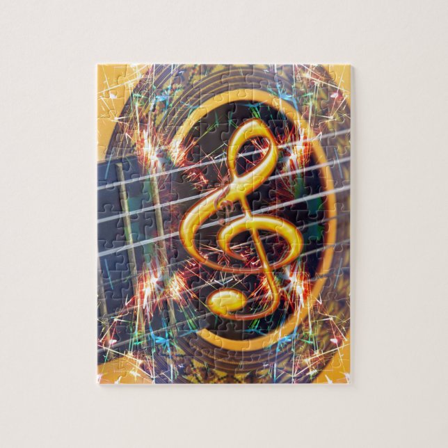 Puzzle Psychadélique Accoustique Guitare, conception de l (Vertical)