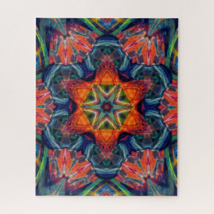 Puzzle Psychedelic Colorful Kaleidoscope Pattern
