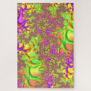 Puzzle Psychédélique Colorée Acide Trip Abstrait Fractal