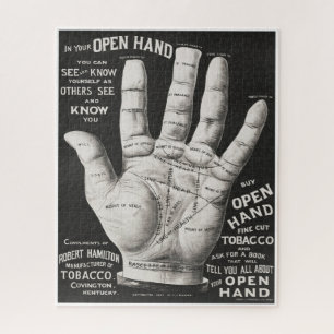 Puzzle Publicité d'impression vintage main ouverte