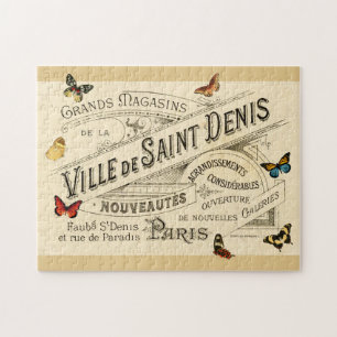 Puzzle Publicité Française Avec Papillons Vintages, Vs 2