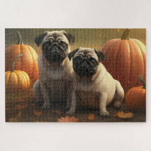 Puzzle Pug Chiot Délice d'Automne Citrouille