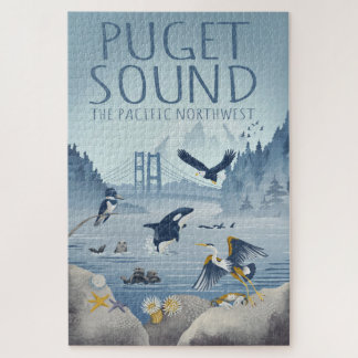 Puzzle Puget Sound - Pacific Northwest Travel Art