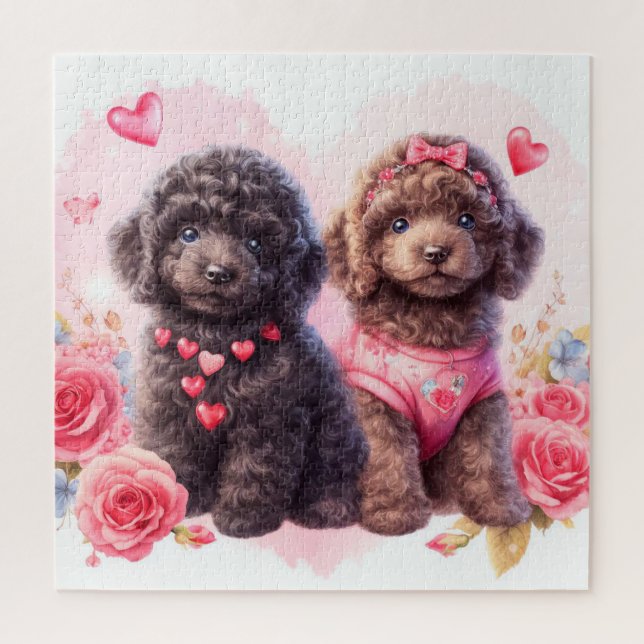 Puzzle Puppies de caniche mignonnes (Vertical)
