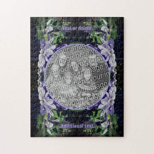 Puzzle Purple Clematis Sur Le Cadre De Clôture Ajouter Vo (Vertical)