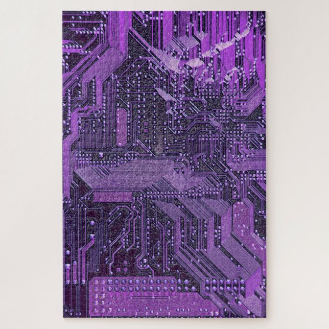Puzzle Purple Cyber Circuit Board Tech Electronique (Vertical)