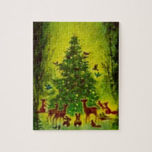 Puzzle Puzzle, Rassemblement de Noël autour d'un arbre