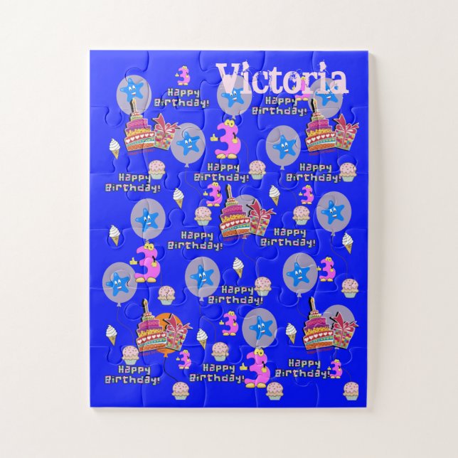 Puzzle Puzzles, Joyeux 3e anniversaire, #3 Anniversaire b (Vertical)