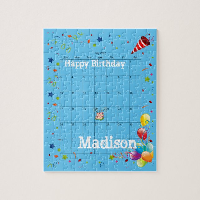 Puzzle Puzzles, Joyeux anniversaire Juillet 2022 Jigsaw P (Vertical)