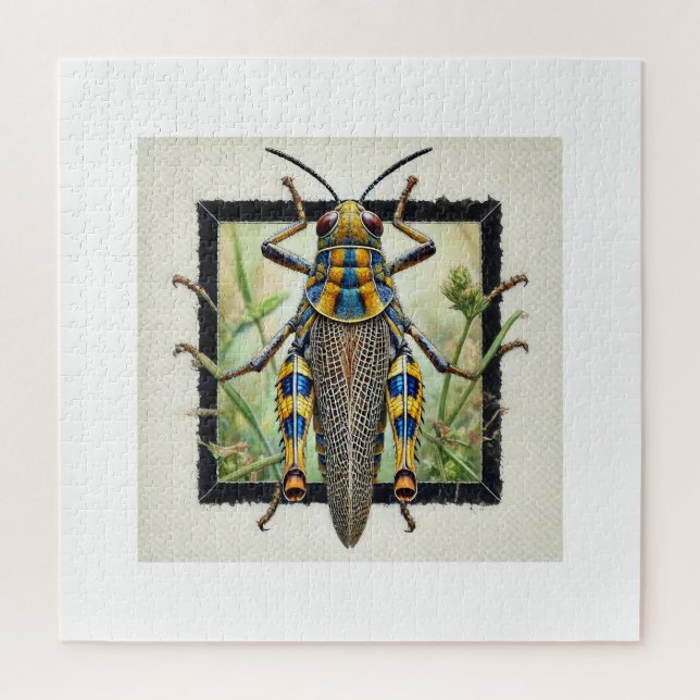 Puzzle Pygmy Grasshopper 020924IREF232 - Watercolor (Vertical)