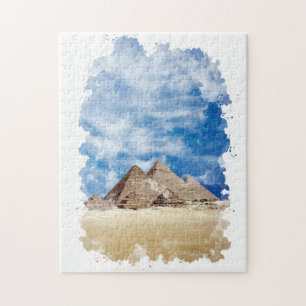 Puzzle Pyramide de Gizeh Egypte aquarelle Art