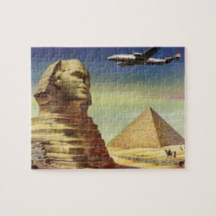 Puzzle Pyramides vintages, le grand sphinx de Gizeh, Egyp