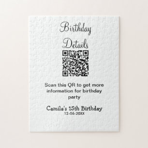 Puzzle QR scanner anniversaire détails fête moderne 15 an