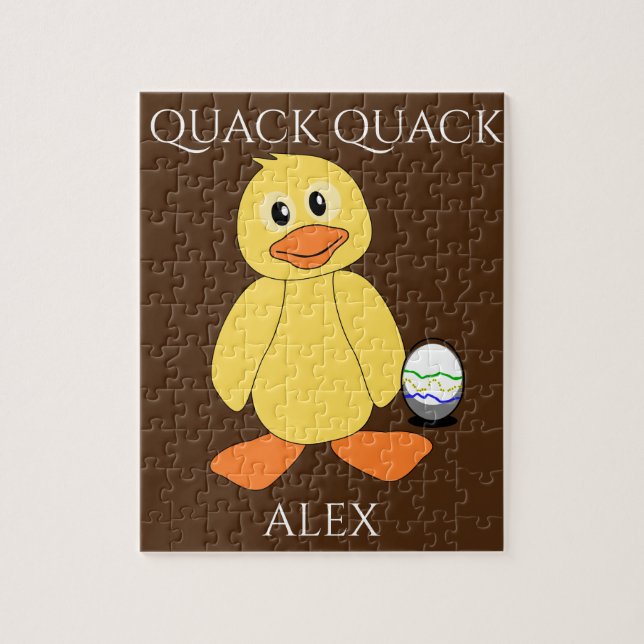 Puzzle"Quack Quack with duck & egg. Child's name. Jigsaw Puzzle (Vertical)