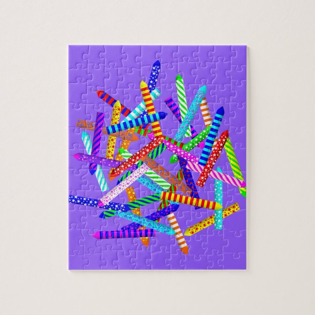 Puzzle quarantième Anniversaire avec des bougies (Vertical)