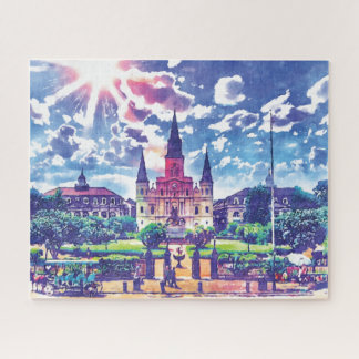 Puzzle Quartier français de la Nouvelle-Orléans Aquarelle