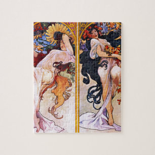 Puzzle Quatre saisons par art déco Nouveau d'Alfons Mucha