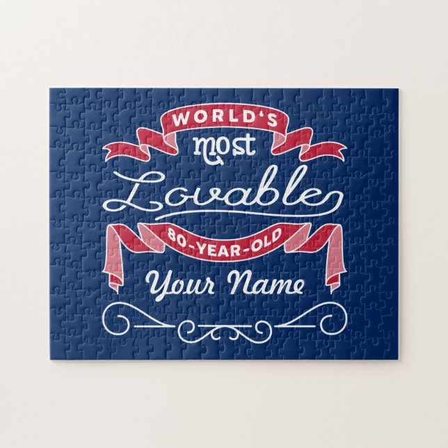 Puzzle quatre-vingtième De 80 ans le plus aimable du (Horizontal)