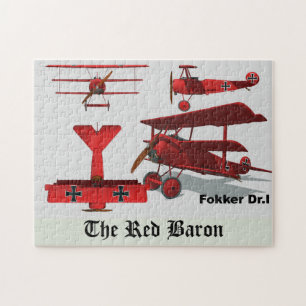 Puzzle Quatre vues du Fokker "baron rouge "
