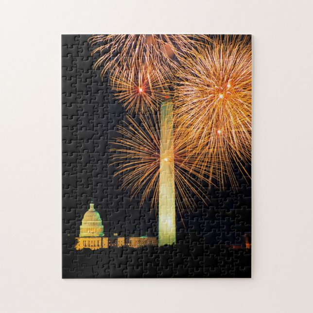 Puzzle Quatrième de juillet, affichage de feu d'artifice, (Vertical)