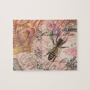 Puzzle Queen Bee Vintage magnifique collage