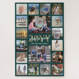Puzzle Quelle année de la famille Photo Collage Vert & Or