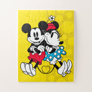 Puzzle Queue de Mickey & Minnie Amour Rétro