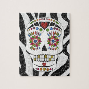 Puzzle RAB Rockabilly Sugar Skull on Zebra