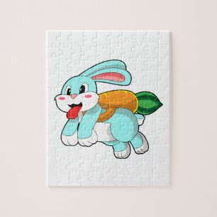 Puzzle Rabbit avec carotte comme fusée