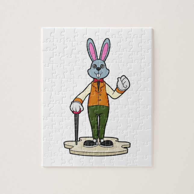 Puzzle Rabbit en Gentleman avec canne (Vertical)