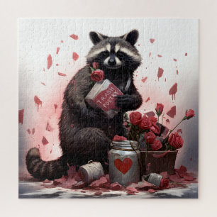 Puzzle Raccoon ordures poésie Valentines jour