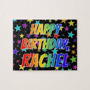 Puzzle "RACHEL" Prénom, Amusant "HEUREUX ANNIVERSAIRE"