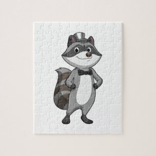 Puzzle Racoon comme groom avec Cravate