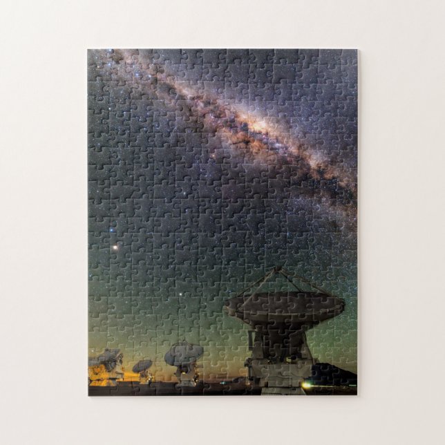 Puzzle Radio Telescope et la Voie Lactée au-dessus (Vertical)