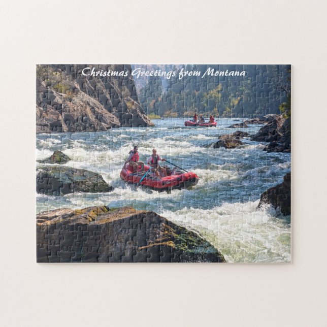 Puzzle Rafting Montana.voeux de Noël (Horizontal)