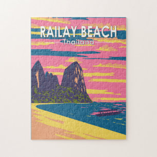 Puzzle Railay Beach Thaïlande Travel Art Vintage