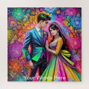 Puzzle Rainbow Garden Neon Psychedelic