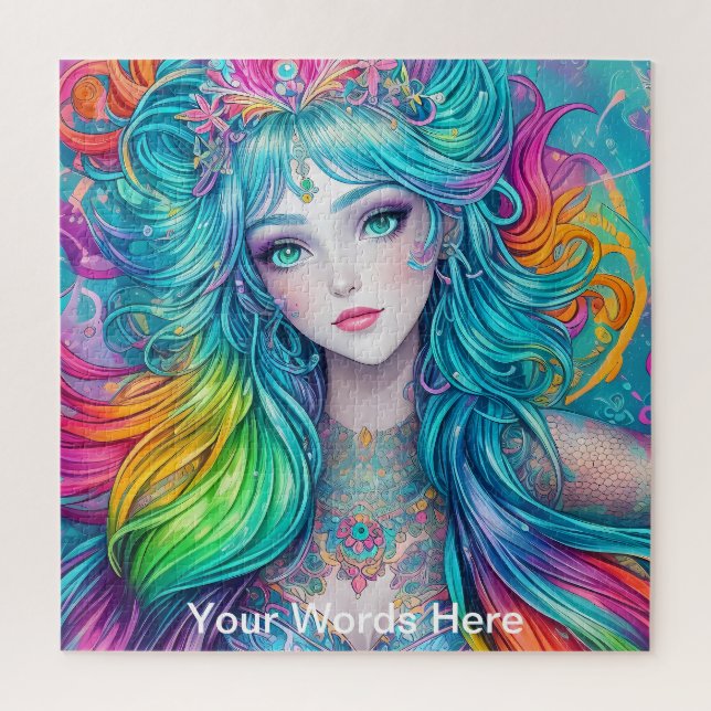 Puzzle Rainbow Garden Neon Psychedelic (Vertical)