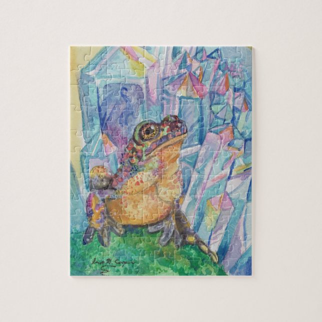 Puzzle Rainbow Geode Toad aquarelle art (Vertical)