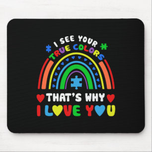 Puzzle Rainbow In April We Wear Blue Autism Awaren Mouse Pad