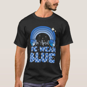 Puzzle Rainbow In April We Wear Blue Autism Awaren T-Shirt