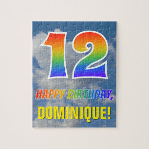 Puzzle Rainbow Look "12" & "HAPPY BANTHDAY", Ciel nuageux